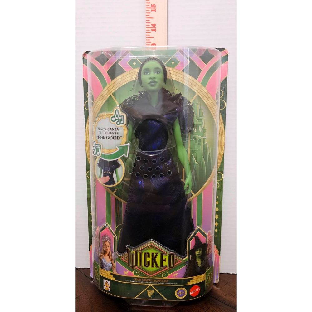 Mattel Wicked Movie Singing Elphaba Doll For Good Cynthia Erivo Green JFM09 NEW